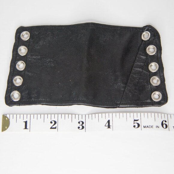 SOLD Renaissance Faire Medieval Style Black Leather Gauntlet Bracelets Set - Picture 9 of 9